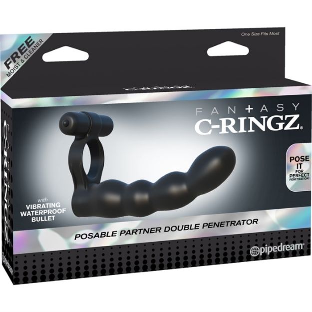 Picture of C-RINGZ POSABLE PARTNER DOUBLE PENETRATOR BLACK