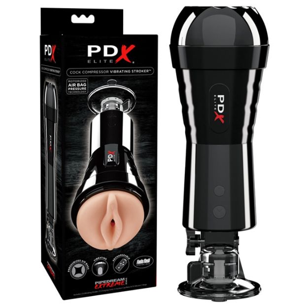 Adult Connection. PDX ELITE COCK COMPRESSOR VIBRATING STROKER
