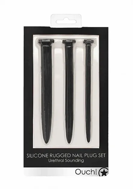 Picture of OUCH! SILICONE RUGGED NAIL URETHAL SOUNDING SET-BLACK