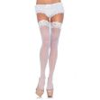 Picture of LEG AVENUE SHEER THIGH HIGH W/ LACE TOP WHITE - Q/S