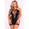 Picture of PINK LIPSTICK SEAMLESS V-PLUNGE DRESS BLACK - QS