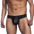 Picture of LEATHER & LACE JOCK BLACK - M