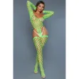 Picture of BE WICKED ALLURING FISHNET BODYSUIT GREEN O/S