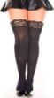 Picture of Music Legs - Silicone Lace Top Sheer Thigh High Black - Plus Size