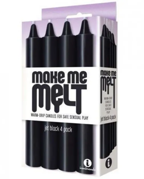 Picture of Make Me Melt Sensual Drip Candles 4pk Black