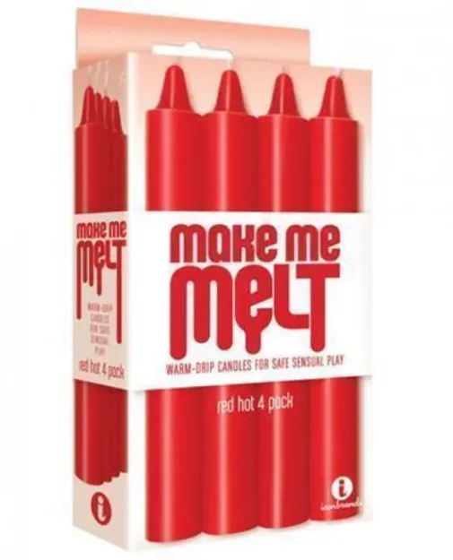 Picture of Make Me Melt Sensual Drip Candles 4 pk Red