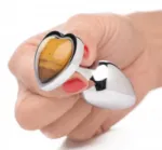 Picture of BOOTY SPARKS GEMSTONES Tiger Eye Heart Medium Anal Plug
