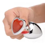 Picture of BOOTY SPARKS GEMSTONES RED JASPER HEART PLUG - SMALL