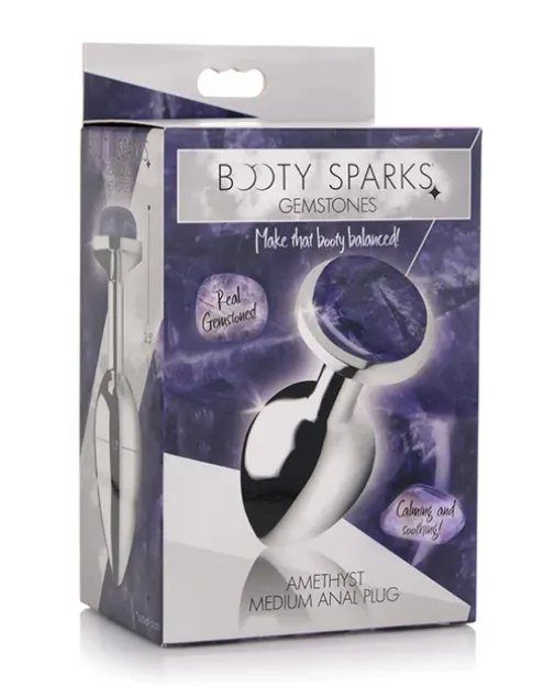 Picture of BOOTY SPARKS GEMSTONES AMETHYST GEM ANAL PLUG - MEDIUM