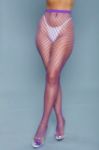 Picture of Be Wicked - Oversized Fishnet Pantyhose - Purple O/S