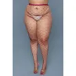 Picture of BE WICKED - OVERSIZED FISHNET PANTYHOSE - BURGUNDY Q/S