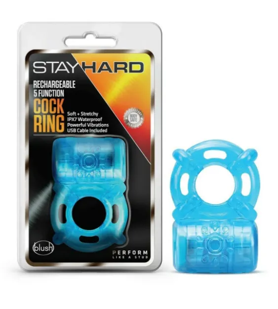 Picture of Stay Hard - Rechargeable 5 Function Cock Ring - Blue