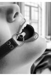 Picture of Ouch! B&W Silicone Ball Gag W/ Adjustable Bonded Leather Straps - Black