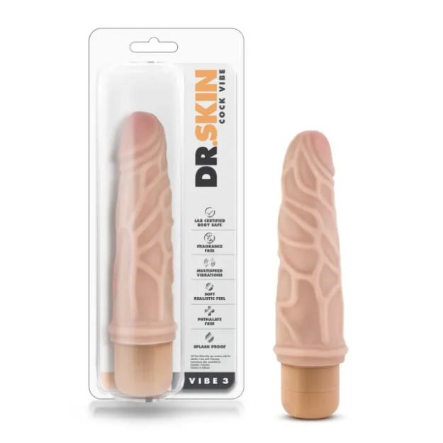 Picture of Dr. Skin  Cock Vibe 3 - Vibrating 7.25" Beige