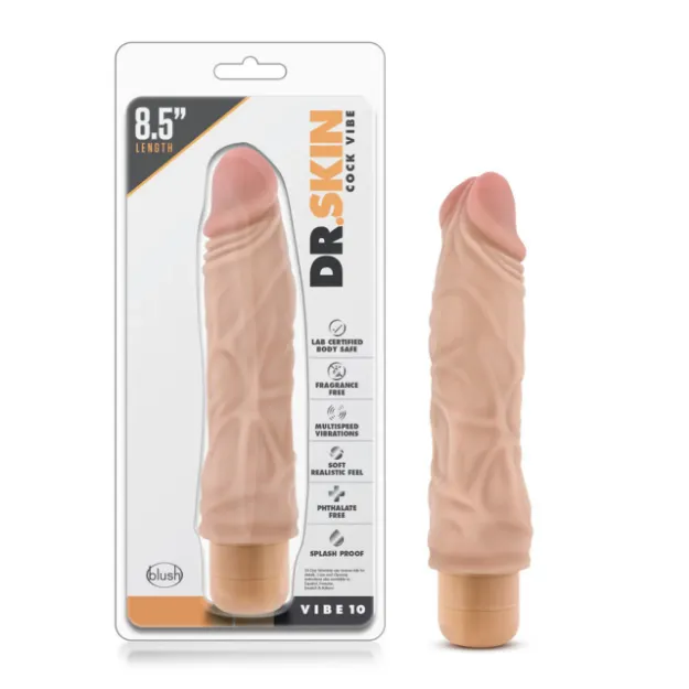 Picture of Dr. Skin  Cock Vibe 10 - Vibrating 8.5" Beige