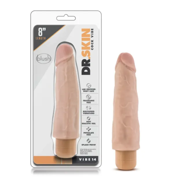 Picture of Dr. Skin  Cock Vibe 14 - Vibrating 8" Beige