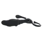 Picture of LEVELZ - Rippled with Hard Loop Silicone Prostate Massager - L - Black