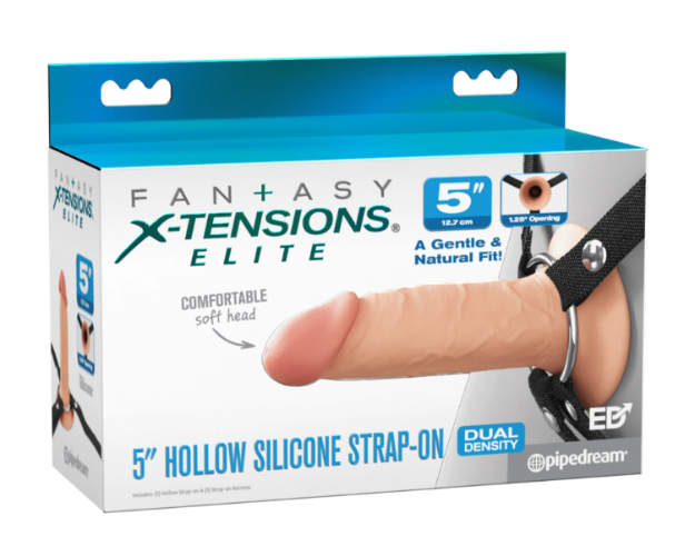 Picture of Fantasy X-Tensions Elite 5" Silicone Hollow Strap-On Dual Density - Light