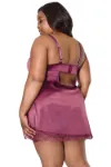 Picture of Coquette Satin Chemise Plum - 3XL/4XL