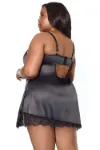 Picture of COQUETTE SATIN CHEMISE BLACK - 3XL/4XL