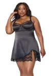 Picture of COQUETTE SATIN CHEMISE BLACK - 3XL/4XL