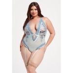 Picture of SEVEN TIL MIDNIGHT – TEDDY TIE UP CUPS WITH LACE PANELS SKY BLUE