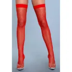 Picture of BE WICKED - NYLON FISHNET THIGH HIGHS - RED