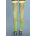 Picture of BE WICKED - NYLON FISHNET THIGH HIGHS - NEON GREEN