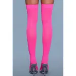 Picture of BE- WICKED - OPAQUE NYLON THIGH HIGHS - HOT PINK