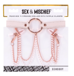 Picture of Sex & Mischief - Peaches 'n CreaMe Collar with Nipple Clamps