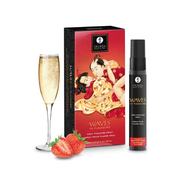 Picture of Shunga - Waves of Pleasure Sparkling Strawberry Wine Oral Pleasure Spray (20ml/0.66 Fl.oz)