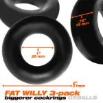 Picture of Oxballs - Fat Willy 3 Pack Jumbo Cockrings - Black