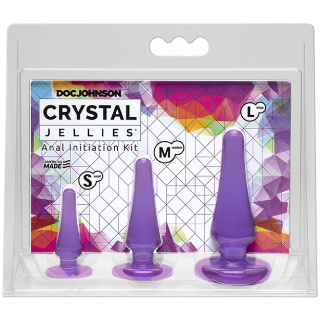 Picture of Doc Johnson - Crystal Jellies - Anal Initiation 3 Piece Kit - Blue