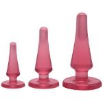 Picture of DOC JOHNSON - CRYSTAL JELLIES - ANAL INITIATION 3 PIECE KIT - PINK