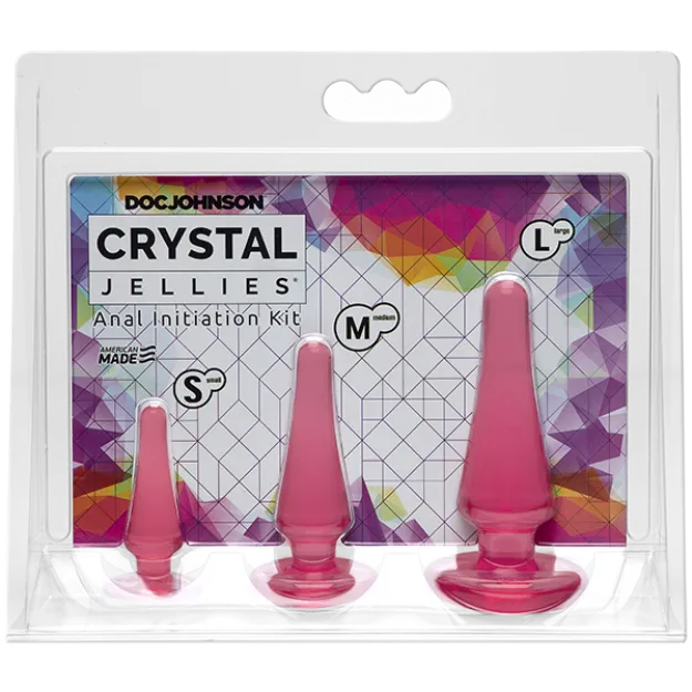 Picture of DOC JOHNSON - CRYSTAL JELLIES - ANAL INITIATION 3 PIECE KIT - PINK