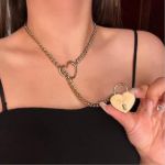 Picture of Deluxe Fetish – Slip Chain Heart with Key – Gold