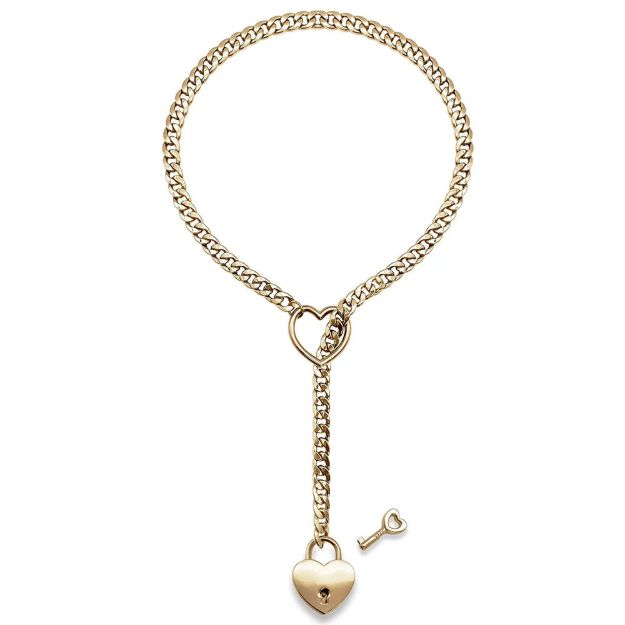 Picture of Deluxe Fetish – Slip Chain Heart with Key – Gold